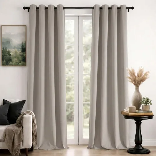 Vista 125 de Simplebrand Cortinas blancas puras de 96 pulgadas de largo para oscurecer la habitación, juego de 2 paneles para dormitorio/sala de estar, bloqueo
