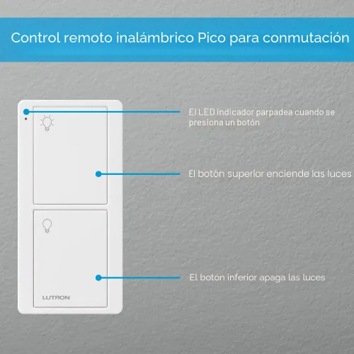 Vista 15 de Lutron Caseta - Kit de interruptor de luz inteligente de 3 vías, con control remoto Pico, placa de pared, soporte de pared para luces LED