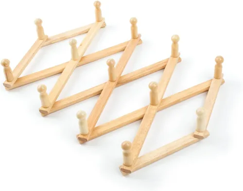 Vista 7 de Fox Run Estante de pared extensible de madera de haya para tazas de café