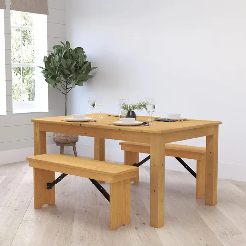 Vista 11 de Merrick Lane Jessamine - Mesa de comedor rectangular de 46 x 30 pulgadas de pino macizo