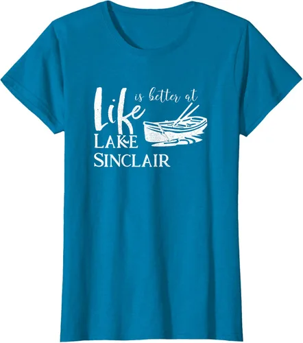 Vista 92 de Life is Better at Lake Sinclair Georgia Camiseta Negro