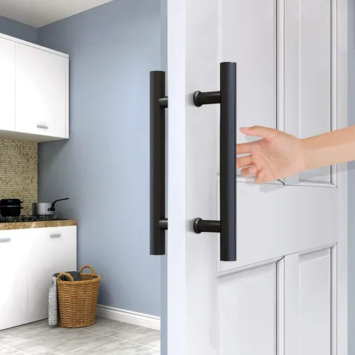 Vista 7 de JUBEST Manija de puerta de granero de 12 pulgadas, pasamanos de puerta corredera en forma de H de doble cara, manijas de puerta batiente