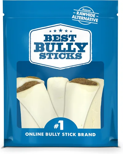 Vista 6 de Best Bully Sticks Huesos rellenos de tocino y queso, de 3 a 4 pulgadas, 5 unidades (paquete de 1) – Golosinas de hueso de perro rellenas de larga