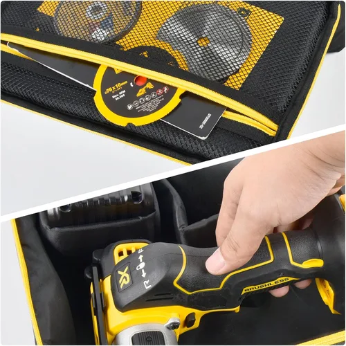 Vista 6 de Funda para compresor de aire compatible con el inflador de neumáticos DEWALT 20V MAX + bolsa compatible con la herramienta de corte DEWALT 20V MAX