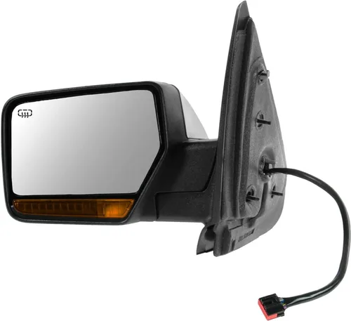 Vista 93 de TRQ Espejo plegable con calefacción eléctrica del lado del conductor con indicador de punto ciego pintura a juego negro liso compatible con Kia