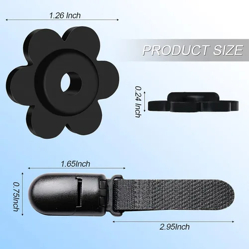 Vista 2 de HOOSUN Paquete de 10 clips y tapones para banderas de jardín, clips de tigre para soporte de bandera de jardín, tapones de goma para bandera