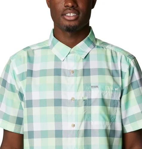 Vista 4 de Columbia Camisa de campamento Super Slack Tide para hombre, Key West Multi Gingham, talla 3X alta