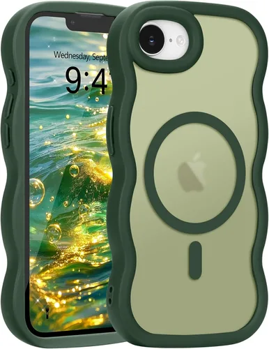 Vista 131 de Pepmune - Funda para iPhone 12 Pro Max con marco ondulado y estructura rígida, color mate claro, cubierta trasera unisex, compatible con Magsafe