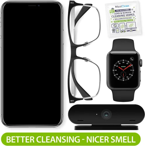 Vista 3 de MAXI CLEAN Paquete de 440 toallitas para lentes de anteojos prehumedecidas, envueltas individualmente, limpieza sin rayas para anteojos y pantallas