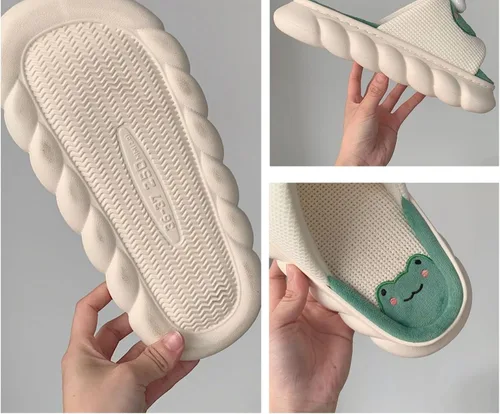 Vista 6 de heyheyshine Pantuflas de rana para mujer pantuflas kawaii para mujer muñecas de dibujos animados pantuflas kawaii lindas pantuflas para mujer