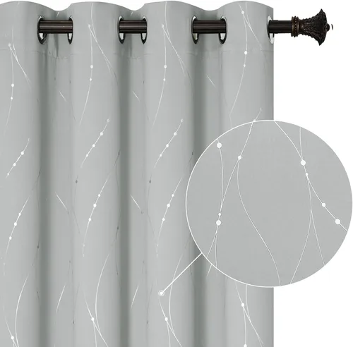 Vista 30 de BUHUA - Paneles de cortinas opacas para sala de estar, cortinas grises con aislamiento térmico, cortinas de ventana para dormitorio - 72 pulgadas