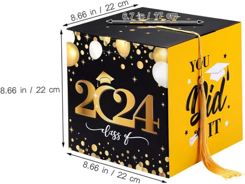 Vista 2 de BESTOYARD Caja de titular de la tarjeta de graduación 2023, caja de tarjetas de felicitaciones, caja de tarjetas de invitación, regalos de fiesta