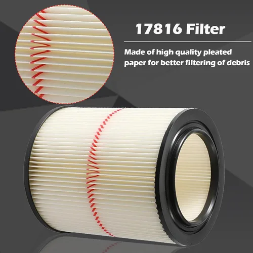 Vista 6 de 17816 Filtro para Craftsman Shop Vac 9-17816 Filtro de repuesto para aspiradora de 5 galones y más grandes, filtro de aire húmedo y seco 917816