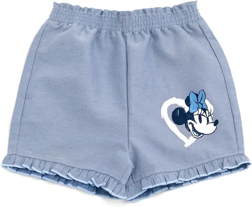 Vista 84 de Disney Minnie Mouse - Conjunto de camiseta floral arcoíris y pantalones cortos de cambray, tallas de bebé a niño grande (12 meses - 14-16)