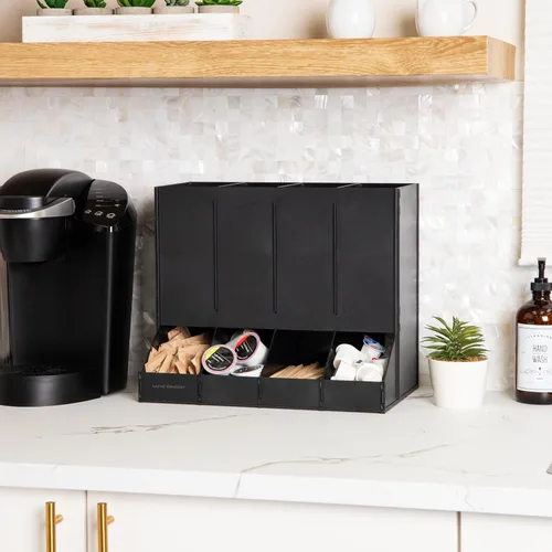 Vista 7 de Mind Reader Dispensador de cápsulas de café de una sola porción con 4 compartimentos, capacidad para 120 cápsulas, sala de descanso, 14.5 pulgadas