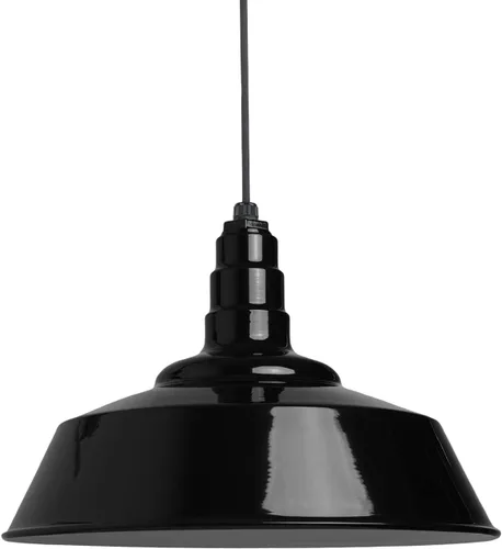 Vista 35 de Steel Lighting Co. Manhattan Warehouse Light Colgante montado en el techo Cúpula de 20 pulgadas vástago de 12 pulgadas Luz de granero