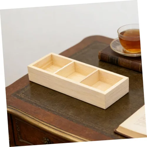 Vista 4 de FOMIYES Wooden Tea Bag Organizer Holder for Counter 3 Compartment