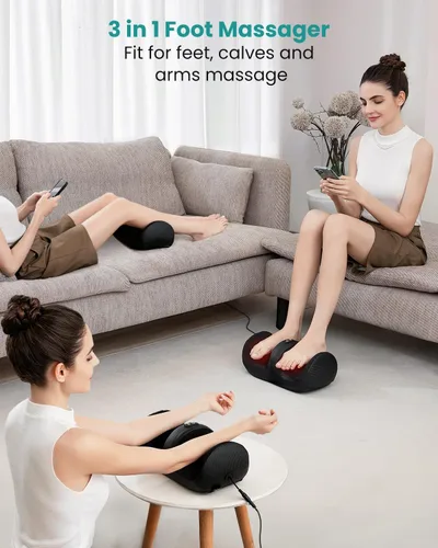 Vista 11 de Nekteck Masajeador de pies con calor y rodillo para pies, masajeador Shiatsu de pantorrilla y pierna para circulación y alivio del dolor
