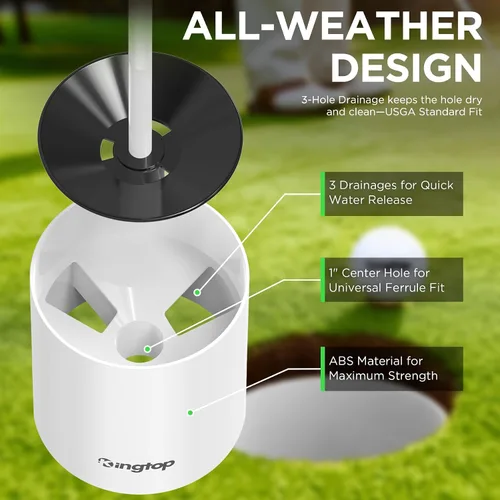 Vista 3 de KINGTOP - Copa de hoyo de golf – Cumple con las regulaciones PGA/USGA, accesorios de golf para práctica de putting green en el patio trasero, Copa