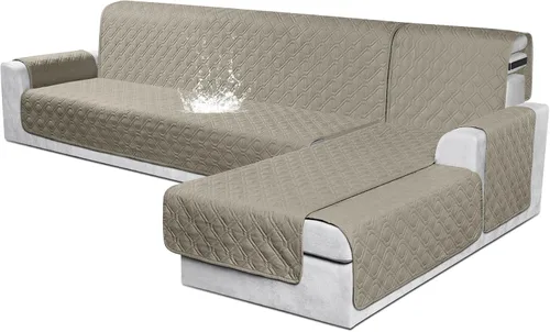 Vista 24 de VANSOFY Fundas para Sofá Seccional 100% Impermeables Funda Deslizable para Sofá en Forma de L 3 Piezas Reversible Funda para Chaise Lounge para Sofá