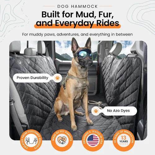 Vista 2 de 4Knines Hamaca de suelo para perros para camiones de cabina tripulada, lado Negro