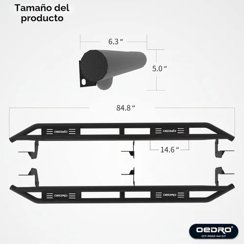Vista 8 de Reemplazo de estribos OEDRO de 6 pulgadas para Ram 1500 Crew Cab 2009-2018