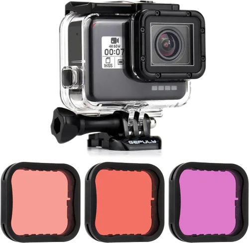 Vista 10 de GEPULY Carcasa de esqueleto para Hero 2018/7/6/5 Negro - GoPro Funda abierta lateral USB Pass Through para grabación prolongada/transmisión en vivo
