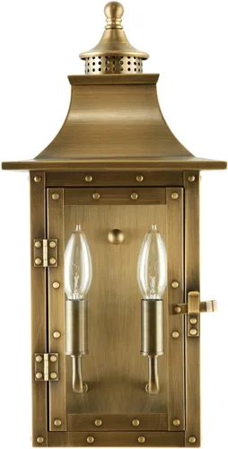 Vista 12 de Acclaim Lighting 8413AB Linterna vintage de latón sólido de una luz regulable montada en pared para exteriores clasificada para humedad con vidrio