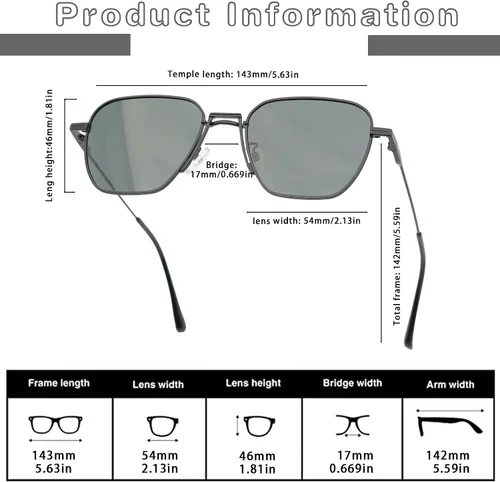 Vista 3 de WUHUAISH Lentes de sol polarizados para hombres y mujeres, lentes de sol ligeros táctiles para hombre, a la moda, gafas de sol clásicas