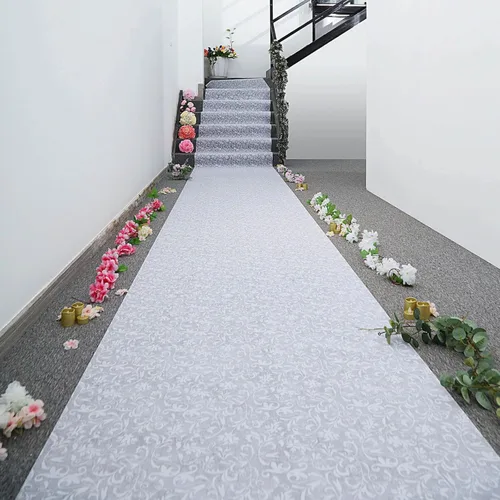 Vista 7 de Efavormart - Camino de pasillo de encaje floral blanco de 36 pulgadas x 50 pies