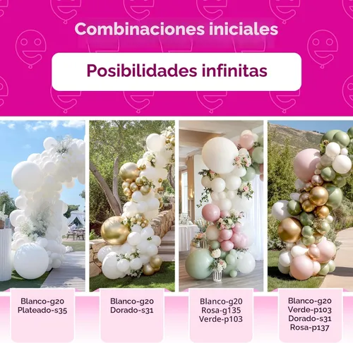 Vista 5 de Bezente Paquete de 100 globos blancos de látex de 12 pulgadas para 04-blanco-G20