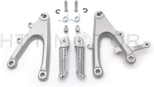 Vista 8 de MT390-005-BK - Soporte de clavijas de pie de pasajero trasero negro plateado compatible con Yzf R1 2004-2008