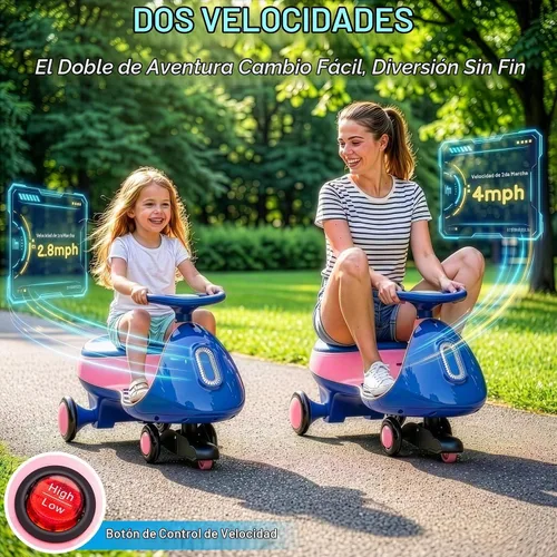 Vista 3 de Winado - Juguete eléctrico de 12 V con pedal, color azul y rosa