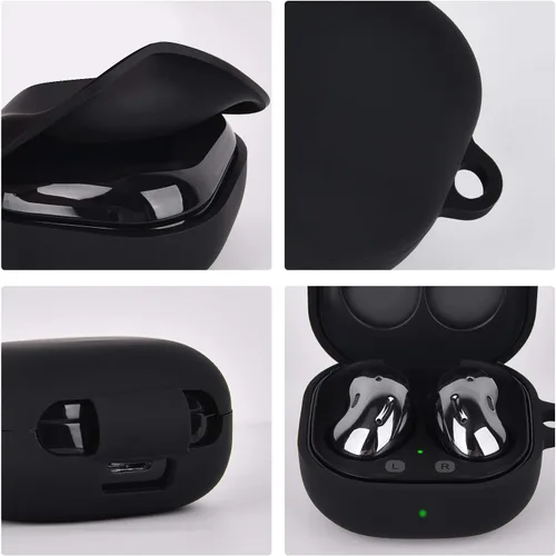 Vista 4 de Estuche de silicona AIRSPO Compatible para Samsung Galaxy Buds 2 Pro/Galaxy Buds2/ Galaxy Buds Pro 2/ Galaxy Buds Live/Galaxy Buds FE (Negro)