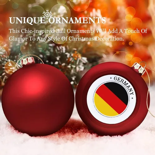 Vista 4 de Adorno de bola de Navidad de Alemania, bandera de las naciones, bandera de Alemania, sello de Alemania, adorno de bola colgante para Navidad