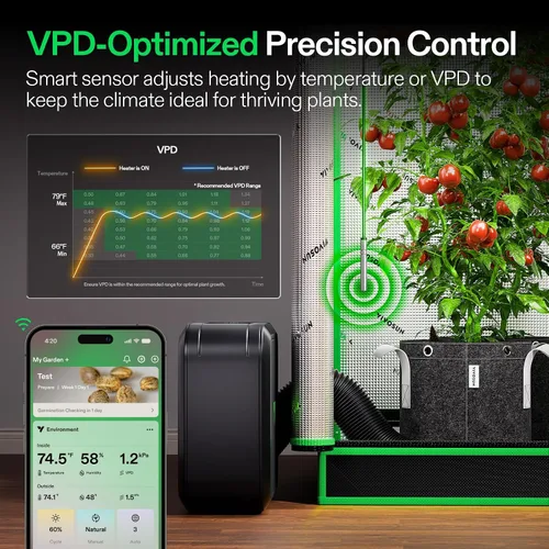 Vista 4 de VIVOSUN Calentador de tienda de cultivo AeroFlux PTC de 700 W