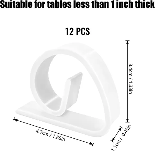 Vista 2 de Andiker 12 clips para mantel, soportes de plástico para mantel de picnic, abrazaderas ligeras para cubierta de mesa al aire libre, restaurante