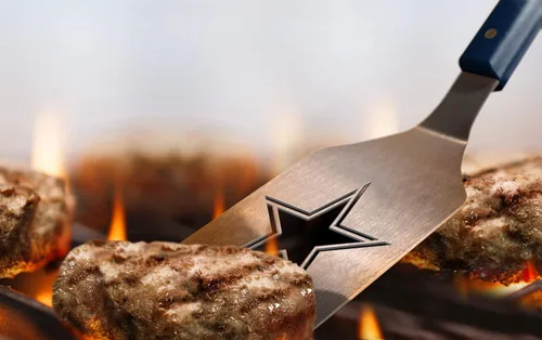 Vista 4 de YouTheFan Dallas Cowboys - Juego de barbacoa de 3 piezas + 5 cuchillos de cocina
