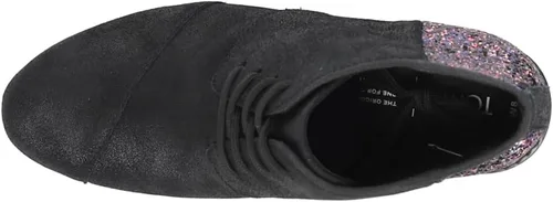 Vista 4 de TOMS Womens Hyde Round Toe Casual Boots Ankle Mid Heel 2-3" - Black