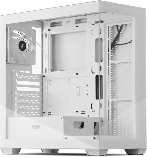 Vista 11 de darkFlash ATX Mid-Tower Caja para PC, Caja de Computadora Pre-Instalada con 4 Ventiladores ARGB PWM, Caja para PC de Juego de Vidrio Templado Dual