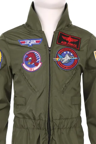 Vista 4 de Nuehoryu Disfraz de piloto para niños, traje de vuelo para Halloween, cosplay