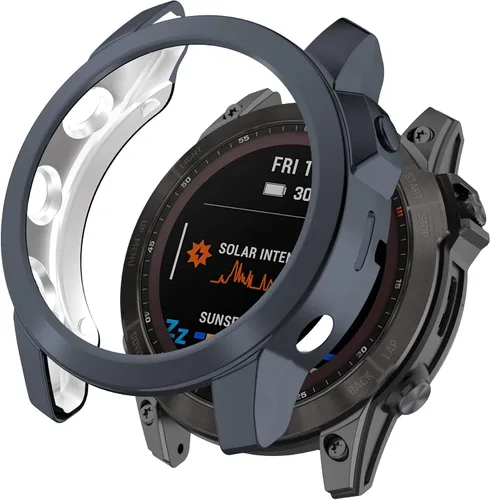 Vista 4 de Funda compatible con Garmin Fenix 7, cubierta protectora chapada en TPU suave, marco protector para Garmin Fenix 7/Fenix 7 Solar/Fenix 7 Sapphire