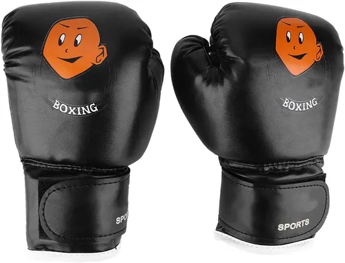 Vista 5 de Guantes de Muay Thai para niños acolchados ajustables Kickboxing para 3-12 años de edad, material de PU