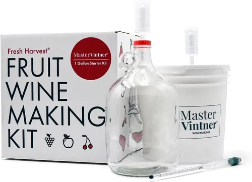 Vista 2 de Master Vintner Kit de elaboración de vino de fruta de cosecha fresca de un galón, lote pequeño