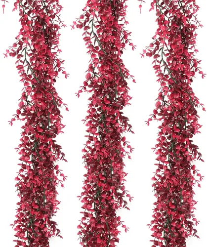 Vista 16 de RECUTMS Guirnalda artificial de otoño, plantas de vegetación sintética 1 pieza seda marrón