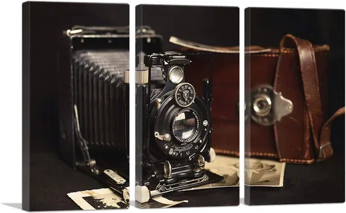 Vista 10 de ARTCANVAS Retro Camera Home decor Canvas Art Print Stretched Framed Painting Picture Poster Giclee Wall Decor - 12" x 8" (0.75" Deep)