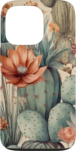 Vista 10 de Cactus Botanical Desert Western Funda bohemia moderna terracota para iPhone 17