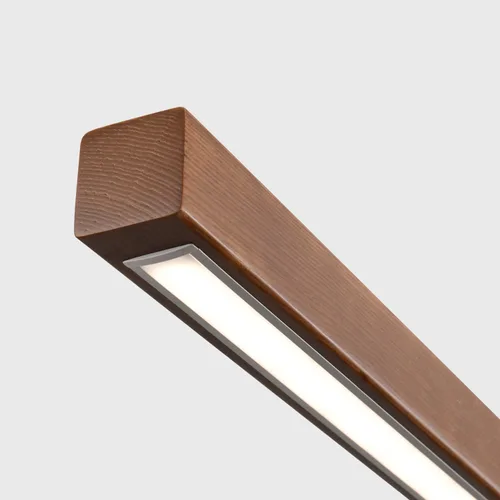 Vista 8 de Lámpara colgante lineal de madera de 39 pulgadas con LED regulable para isla de cocina con control remoto, lámpara colgante ajustable para comedor