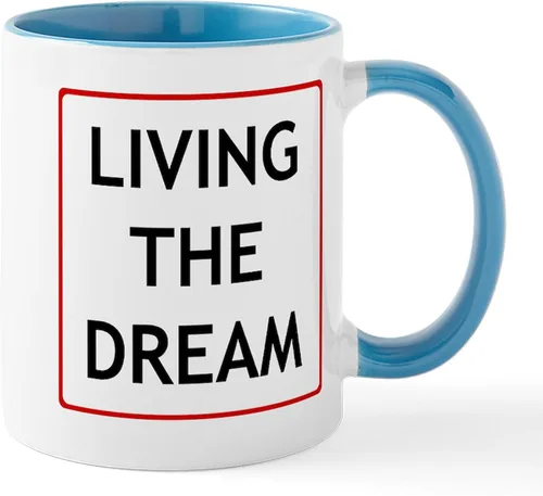 Vista 64 de CafePress Living The Dream Mugs Taza de café de cerámica de 11 oz (11.0 fl oz)