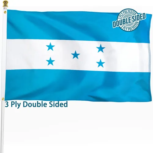 Vista 25 de Bandera de Nicaragua de 3 x 5 pies para exteriores, bandera nacional nicaragüense, bandera nacional nicaragüense, doble cara de 3 capas de poliéster